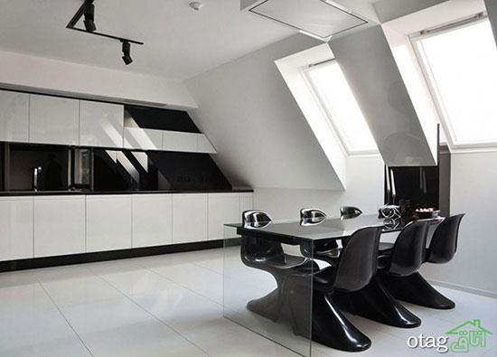 مدل رنگ کابینت خاکستری و سفید مشکی مناسب آشپزخانه های مدرن