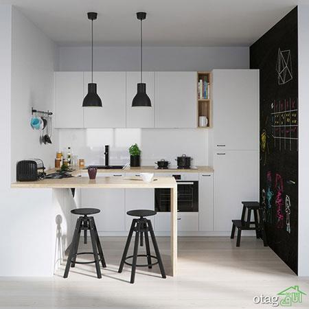 مدل رنگ کابینت خاکستری و سفید مشکی مناسب آشپزخانه های مدرن