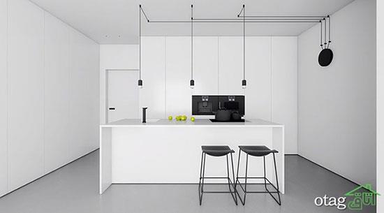 مدل رنگ کابینت خاکستری و سفید مشکی مناسب آشپزخانه های مدرن