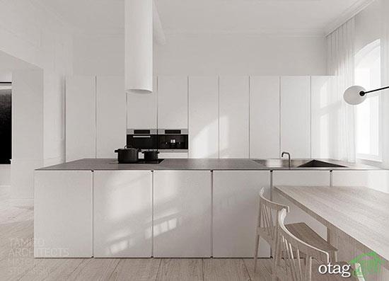 مدل رنگ کابینت خاکستری و سفید مشکی مناسب آشپزخانه های مدرن