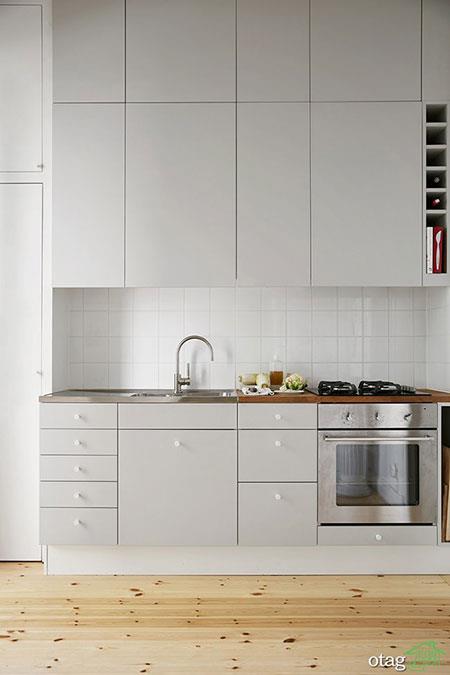 مدل رنگ کابینت خاکستری و سفید مشکی مناسب آشپزخانه های مدرن