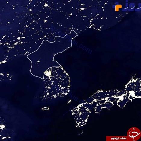 کره شمالی در شب
