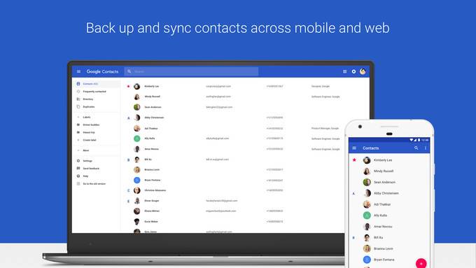 نسخه اندروید اپلیکیشن Google Contacts به روز رسانی بزرگی دریافت کرد