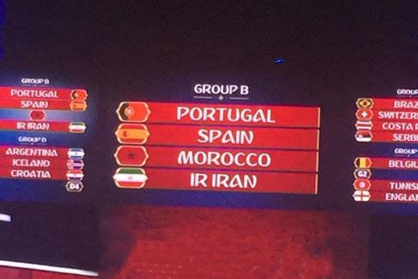 تیم ملی فوتبال ایران با اسپانیا، پرتغال و مراکش همگروه شد