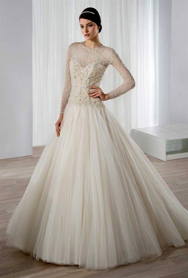 لباس عروس یقه بلند