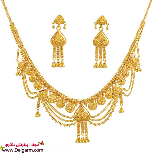 سرویس طلا زرد هندی زیبا