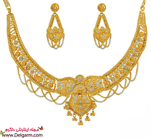 سرویس طلا زرد هندی زیبا