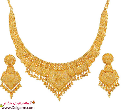 سرویس طلا زرد هندی زیبا
