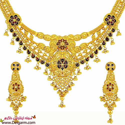 سرویس طلا زرد هندی زیبا