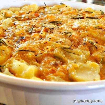 طرز تهیه سیب زمینی با پنیر پیتزا