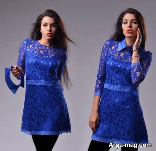 مدل لباس مجلسی کوتاه و شیک گیپور