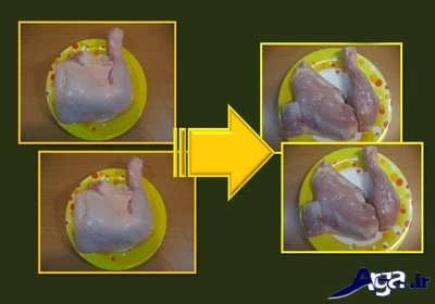 تمیز کردن ران مرغ 