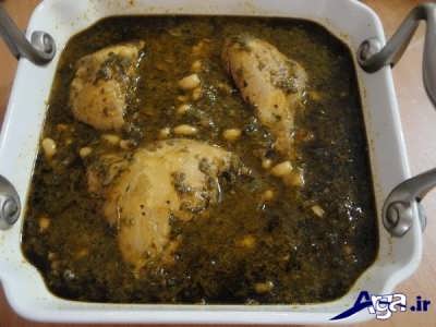 خورش خوشمزه قورمه سبزی با مرغ 