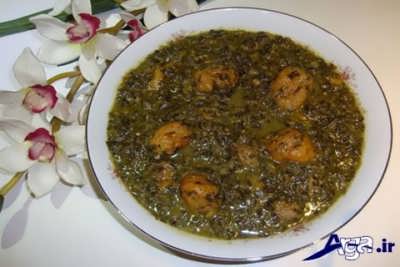 خورش آلو اسفناج خوشمزه و لذیذ