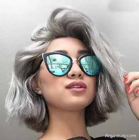 رنگ موی زیبا و شیک دودی نقره ای 