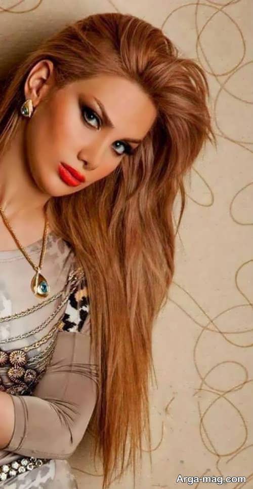 رنگ موی عسلی دودی زیبا 