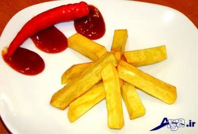 تزیین سیب زمینی سرخ کرده