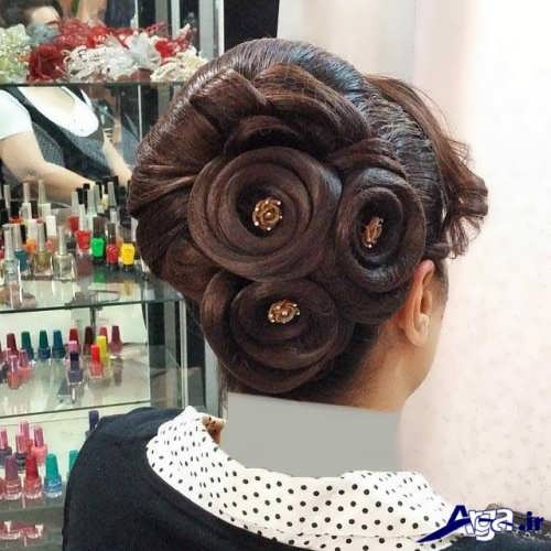 مدل شینیون با موی اضافه و تور 