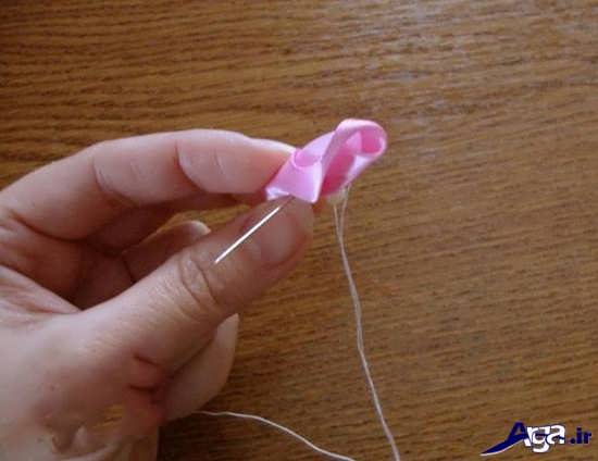 ساخت گل های زیبای روبانی