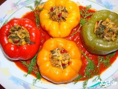 طرز تهیه دلمه فلفل دلمه ای