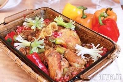 طرز تهیه خورشت مرغ و تزیین