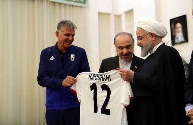 ویدئو / دیدار ملی‌پوشان فوتبال ایران با روحانی