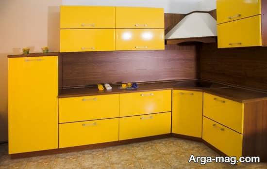 دیزاین کابینت گوشه آشپزخانه