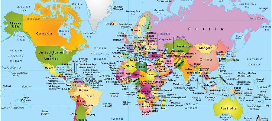 نقشه دنیا با معانی اسم کشورها/ اسم جالب ایران