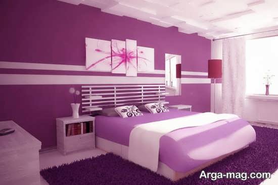 دیزاین جدید اتاق خواب بنفش