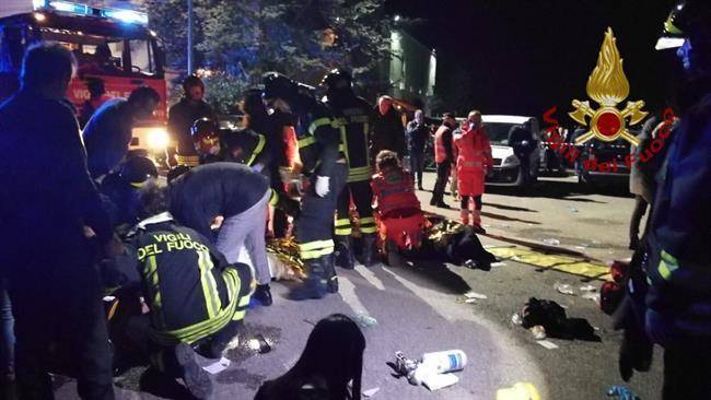 وقوع حادثه در یک باشگاه شبانه در ایتالیا 6 کشته و 120 مجروح بر جای گذاشت