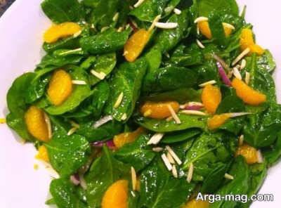 طرز تهیه سالاد اسفناج 