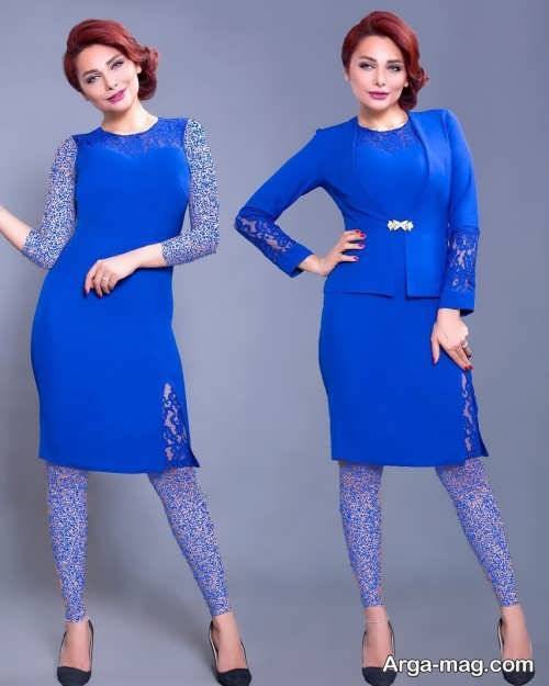 کت و سارافون گیپور آبی