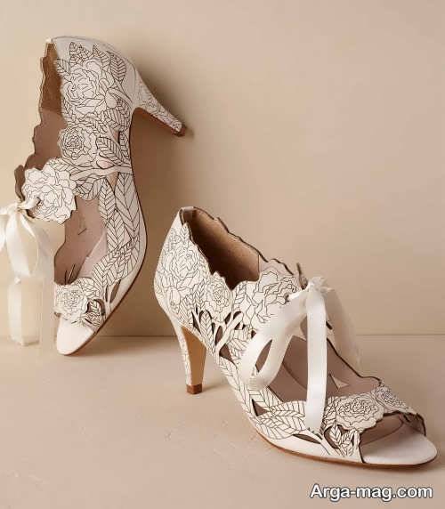 کفش پاشنه کوتاه برای عروس 