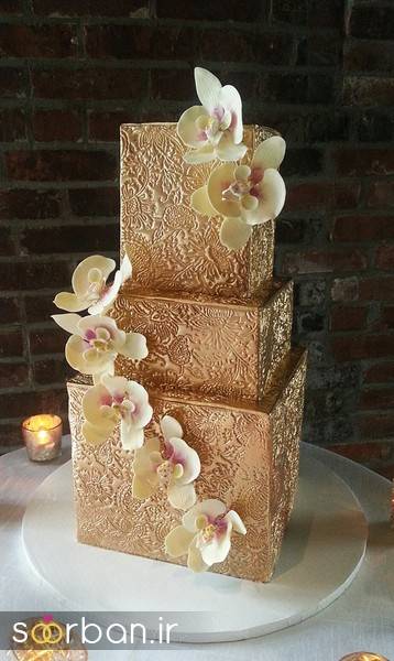 کیک عروسی طلایی 6