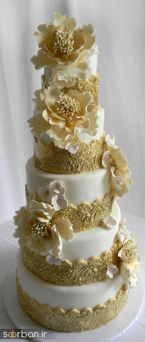 کیک عروسی طلایی 9