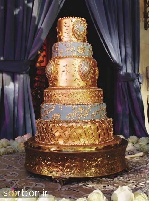 کیک عروسی طلایی 10