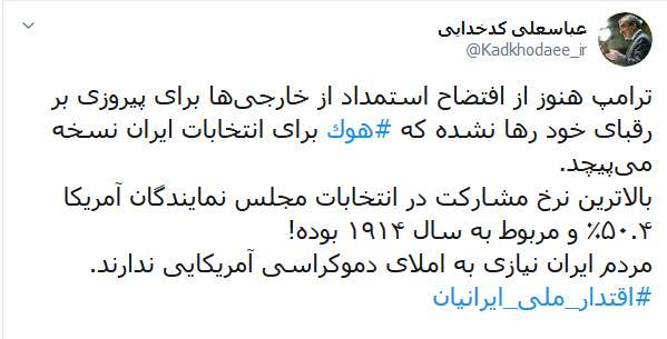واکنش کدخدایی به اظهار نظر برایان هوک درباره انتخابات ایران
