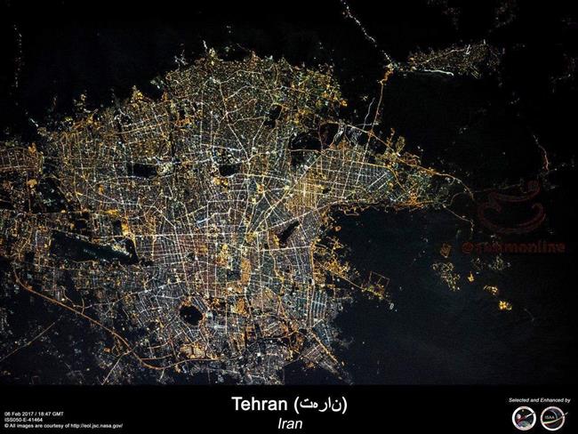 تصویر زیبای تهران از ایستگاه بین‌المللی فضایی