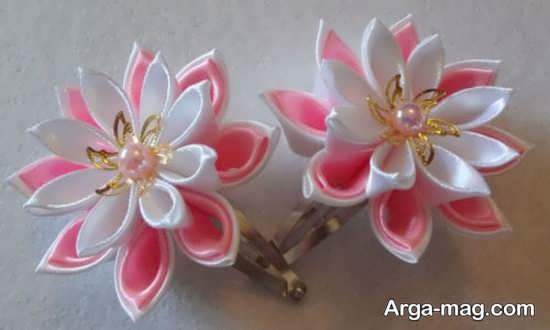 ساخت گل با روبان در مدلی قشنگ