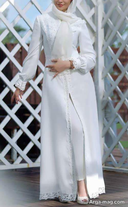 مدل مانتو بلند شیک عروس 