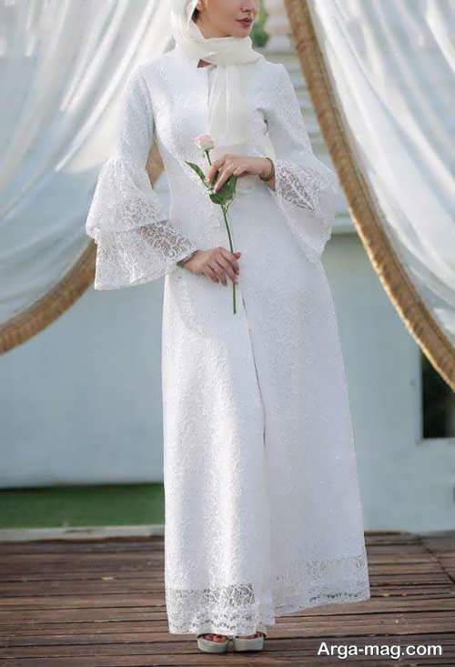 مدل مانتوی بلند عروس شیک 