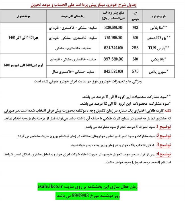 آغاز پیش فروش جدید ایران خودرو امروز 3 آذر 99 + لینک ثبت نام و جدول قیمت