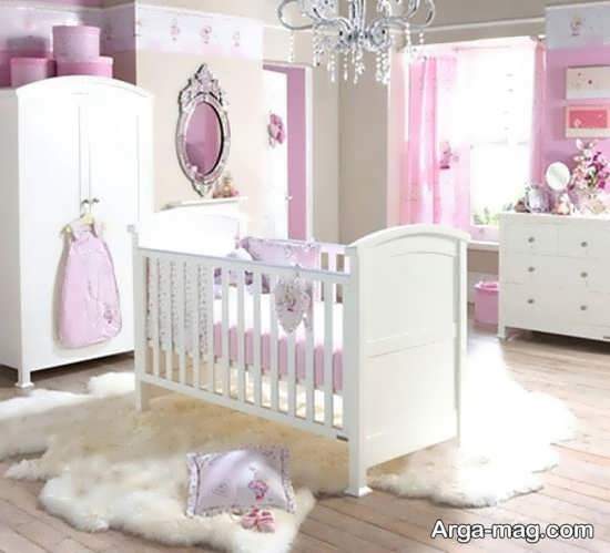 دیزاین اتاق نوزاد دخترانه زیبا