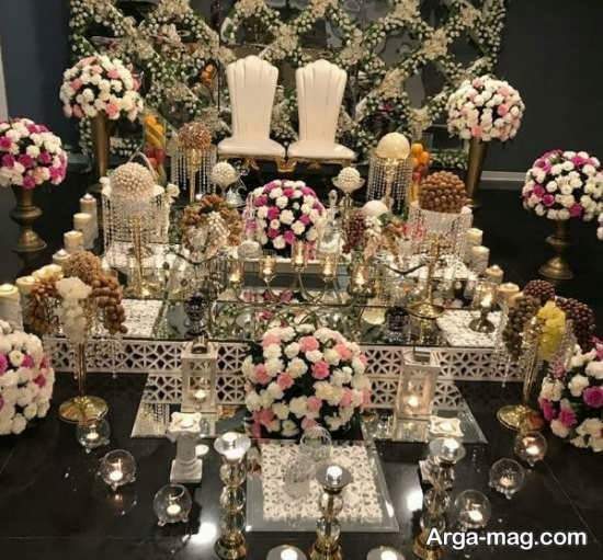 عکس سفره عقد با گلهای طبیعی