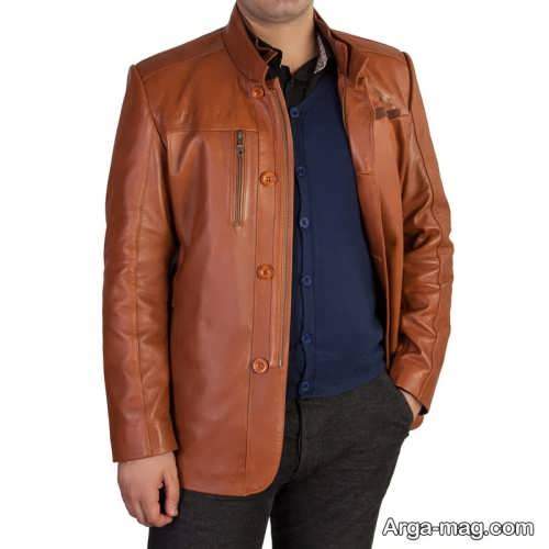 کت چرم شیک مردانه 
