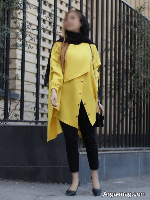 مانتوی کوتاه زرد 