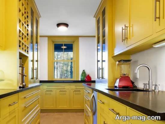 دکوراسیون آشپزخانه رنگ لیمویی