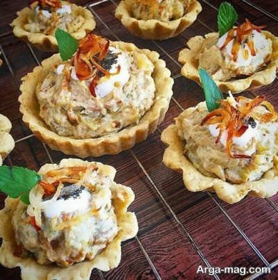 مراحل تهیه تارت بادمجان