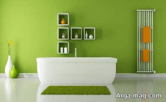 طراحی وان حمام با رنگ سبز