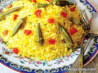 طرز تهیه بامیه پلو خوش طعم با 2 دستور پخت